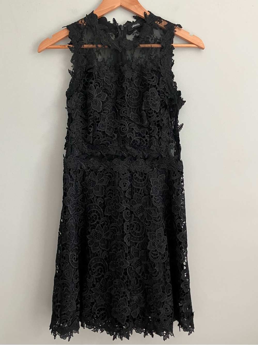 SOLSTICE Black Lace Fit & Flare A-Line Whimsy Goth Dress Size XS